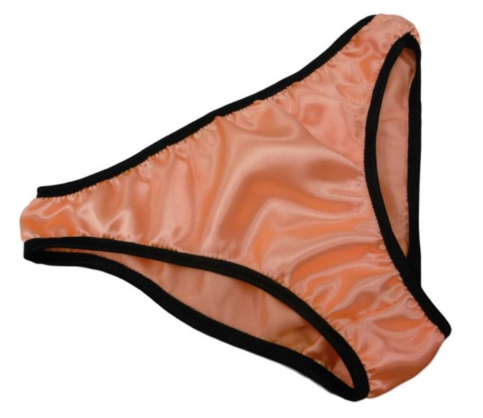 Orange satin plain & simple bikini briefs